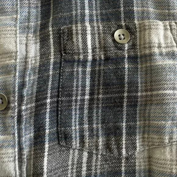 Treasure & Bond Blue Plaid Dip Dye Flannel Shirt - Picture 3 of 4